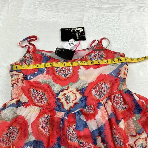 NWT LF Chandelier fuchsia and orange chiffon and crochet romper, size m - Picture 7 of 9